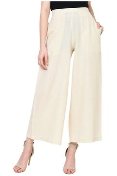 Rangriti Beige Cotton Flex Palazzo image number 0