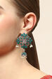 Oxidised Green Brass Earrings image number 3