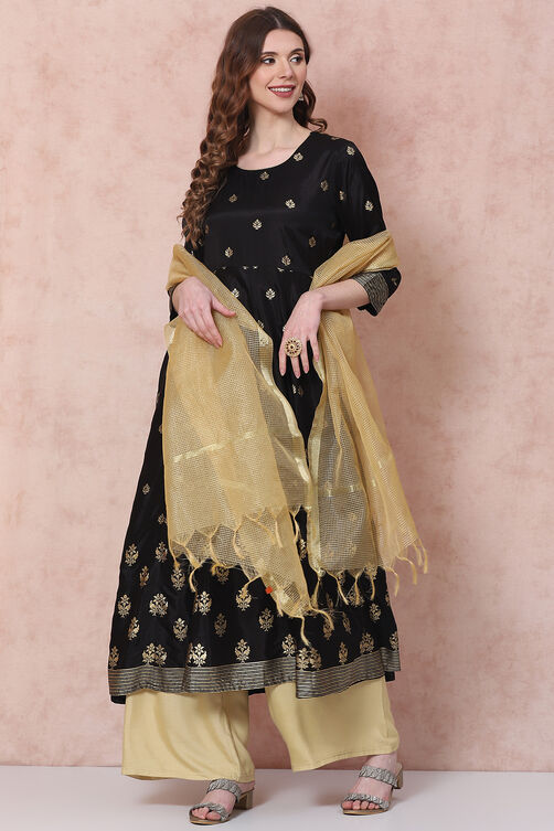 Maroon Kalidar Printed Suit Set image number 0