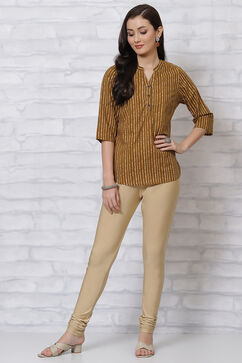 Gold Cotton Churidar image number 5