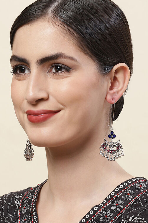 Blue Pink Alloy Earrings image number 3