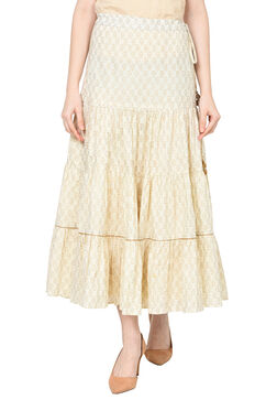 Off White Cotton Skirt image number 0