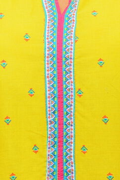 Lime Cotton Straight Kurta image number 4