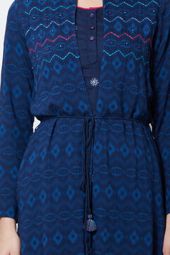 Indigo Viscose Rayon Straight Shrug image number 1