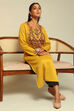 Mustard Acrylic Straight Kurta image number 0