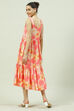 Coral Viscose Rayon Tiered Dress image number 5