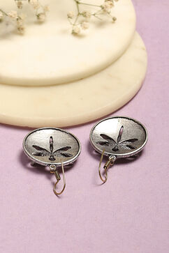 Oxidised Gold Brass Earrings image number 2