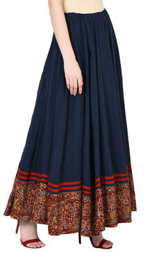 Dark Blue Cotton Skirt image number 3