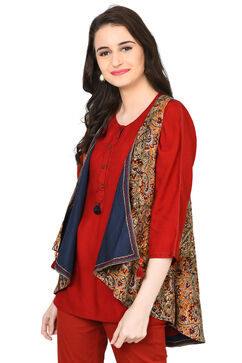 Dark Blue Straight Chambray Shrug image number 3