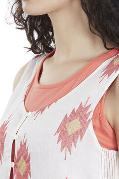 Ecru Straight Cotton Jacket image number 1