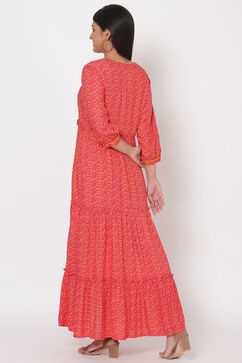 Pink Viscose Rayon Dress image number 5