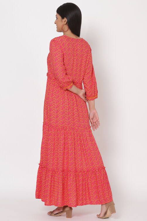 Pink Viscose Rayon Dress image number 5