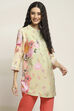 Lime Polyester Straight Kurti image number 4