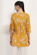 Yellow Cotton Flared Kurti image number 3