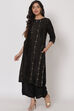 Black Viscose Straight Kurta image number 2