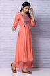 Peach Viscose Rayon Kurta image number 3