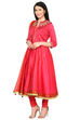 Pink Kalidar Polyester Suit Set image number 2