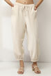 Ivory Cotton Blend Solid Pants image number 5