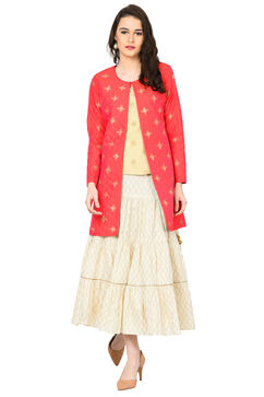 Off White Cotton Skirt image number 6