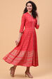 Coral Viscose Rayon Kalidar Dress image number 3