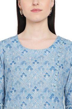 Light-Blue Cambric A-Line Kurta image number 1