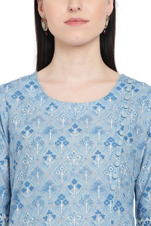 Light-Blue Cambric A-Line Kurta image number 1