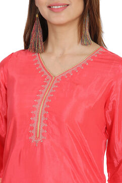 Coral Straight Viscose Kurta image number 1
