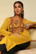 Mustard Acrylic Straight Kurta image number 6