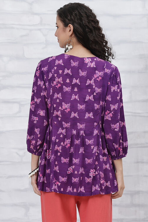 Blue LIVA Tiered Indie Top image number 2