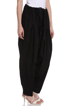 Black Cotton Fusion Pants image number 3
