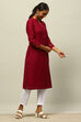 Blue Solid Straight Kurta image number 4