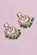 Dark Green Gold Plated Chandbalis image number 2