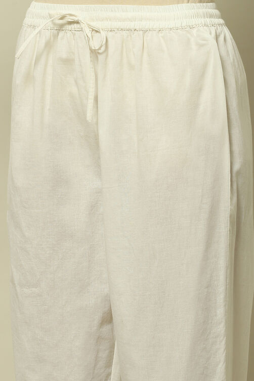 White Cambric Floral Printed Straight Kurta Set image number 2