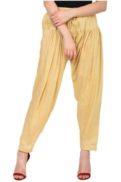 Rangriti Beige Viscose Fusion Pants image number 2