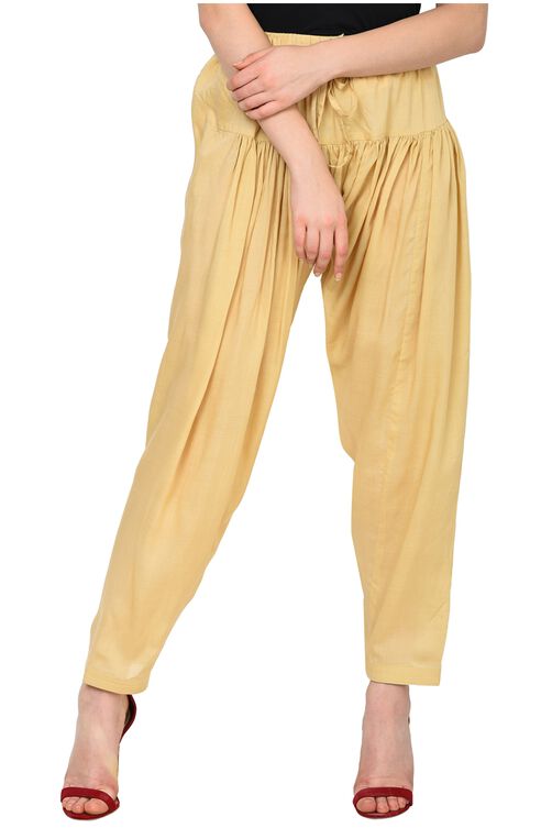 Rangriti Beige Viscose Fusion Pants image number 2