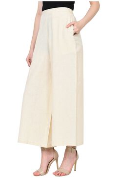 Rangriti Beige Cotton Flex Palazzo image number 2