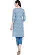 Light-Blue Cambric A-Line Kurta image number 4