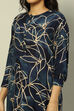 Aqua Blue Floral Printed Straight Co-ord Set image number 1