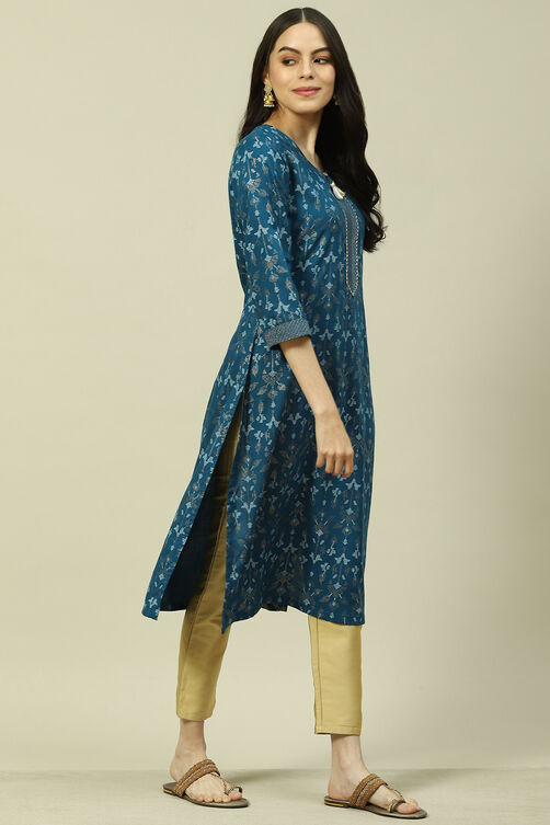 Red LIVA Straight Kurta image number 6