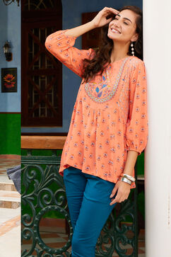 Coral LIVA Flared Indie Top image number 0