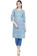 Light-Blue Cambric A-Line Kurta image number 0