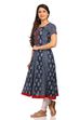 Indigo Flared Cotton Kurta image number 2