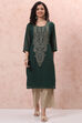 Green Art Silk Straight Kurta image number 3