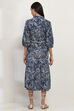 Indigo Cotton Printed Tiered Dress image number 3