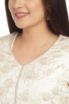 Ecru Flared Viscose Kurta image number 1