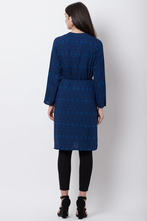 Indigo Viscose Rayon Straight Shrug image number 4