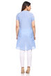 Light-Blue Chambray A-Line Kurta image number 4