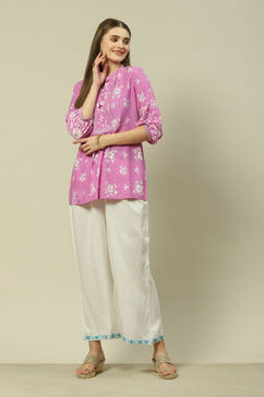 Blue LIVA Straight Printed Palazzo image number 0