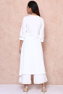 White Viscose A Line Suit Set image number 7