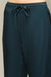 Blue Yarn Dyed Straight Suit Set image number 2